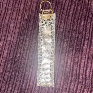 Frayed Rhinestone Wristlet Keychain